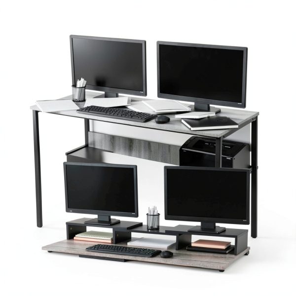 Mind Reader Adjustable Dual Monitor Stand Ergonomic MDF-5