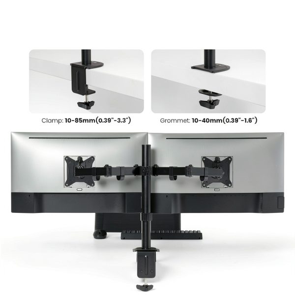 ACGAM Dual Monitor Arm Steel Mount VESA 100x75 Ergonomic-9