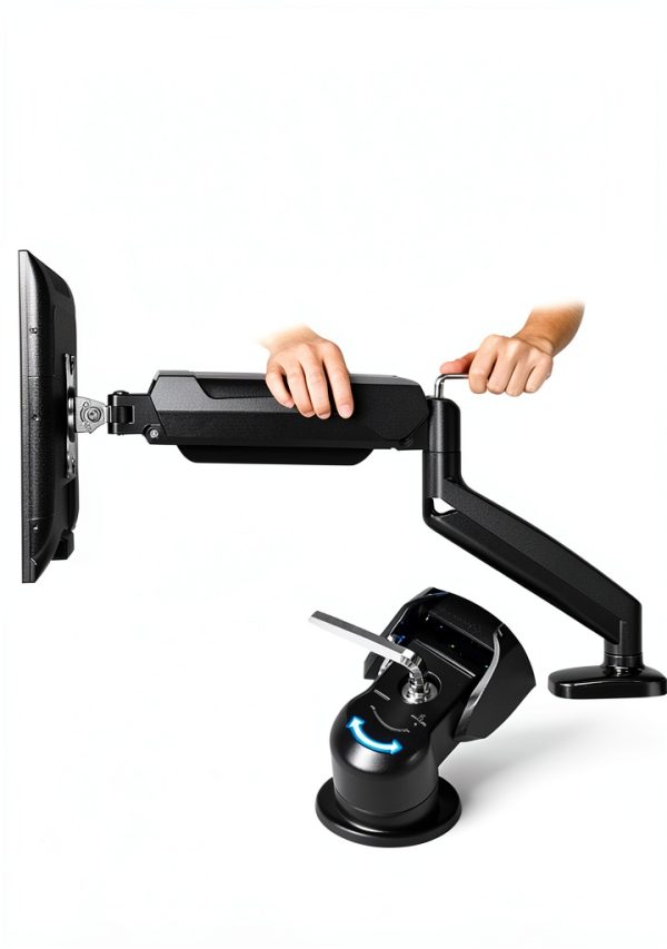 MOUNTUP Monitor Arm Full Motion Black White Desk Mount-2