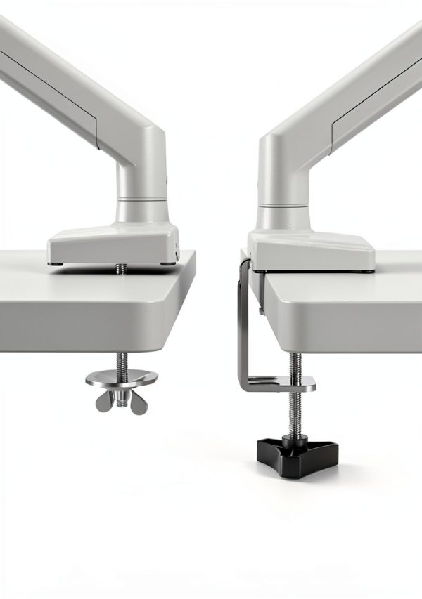 Pavo Dual Monitor Stand Full Motion Black White Ergonomic-2