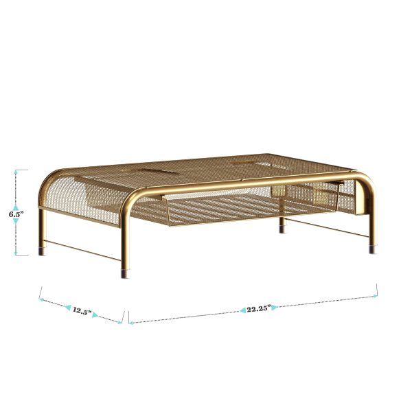 Martha Stewart Monitor Stand Riser with Storage Drawer-5