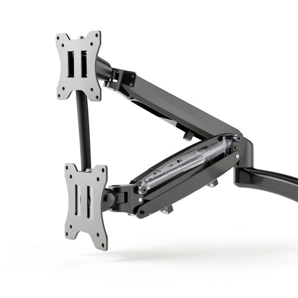 Pavo Triple Monitor Mount Gas Spring USB Ports Black White-5