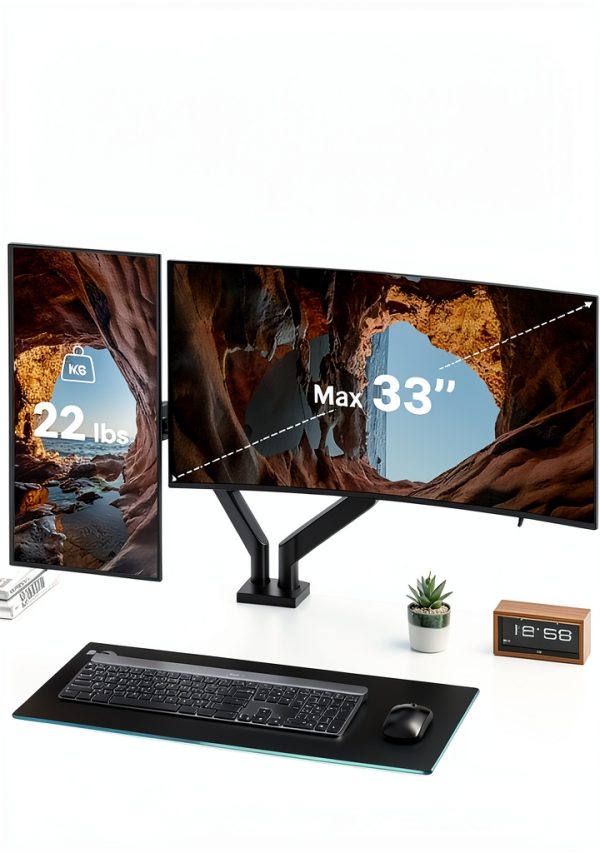 Pavo Dual Monitor Stand Height Adjustable Ergonomic Desk-2