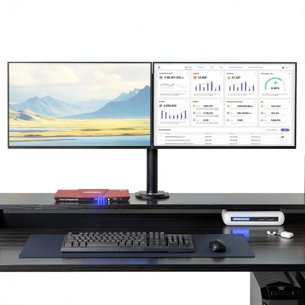 ACGAM Dual Monitor Arm Steel Mount VESA Desk Clamp-12