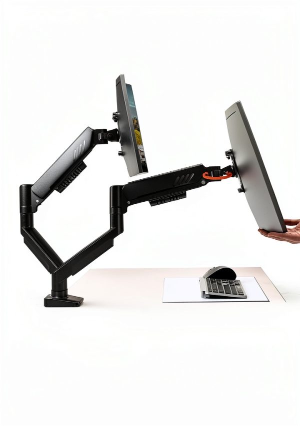 Pavo Dual Monitor Arm Tool Free VESA Mount Ergonomic Desk-1
