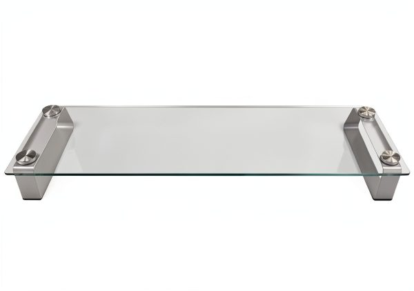 Mount-It Monitor Stand Aluminum Glass Ergonomic Desk Riser-0