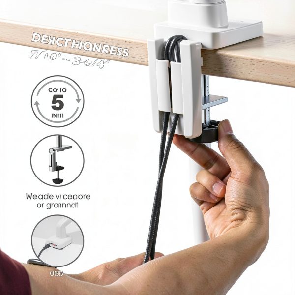 Fellowes Dual Monitor Arm Gas Spring Ergonomic Desk Mount-3