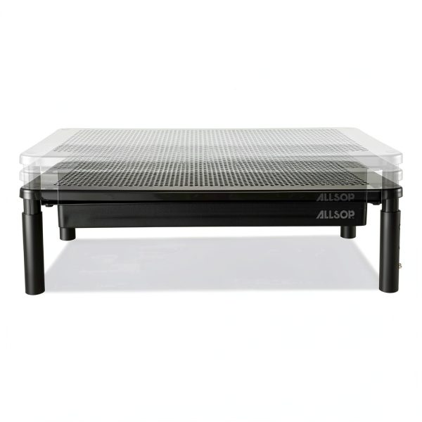 Allsop Metal Monitor Stand Tri Level Ergonomic Storage-7