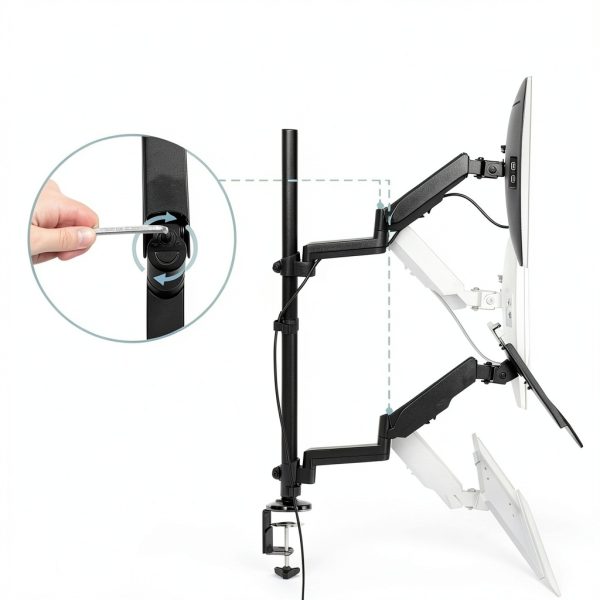 Pavo Sit Stand Monitor Mount Height Adjustable Ergonomic-3