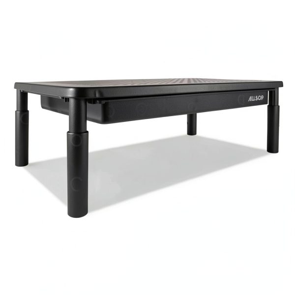 Allsop Metal Monitor Stand Tri Level Ergonomic Storage-1
