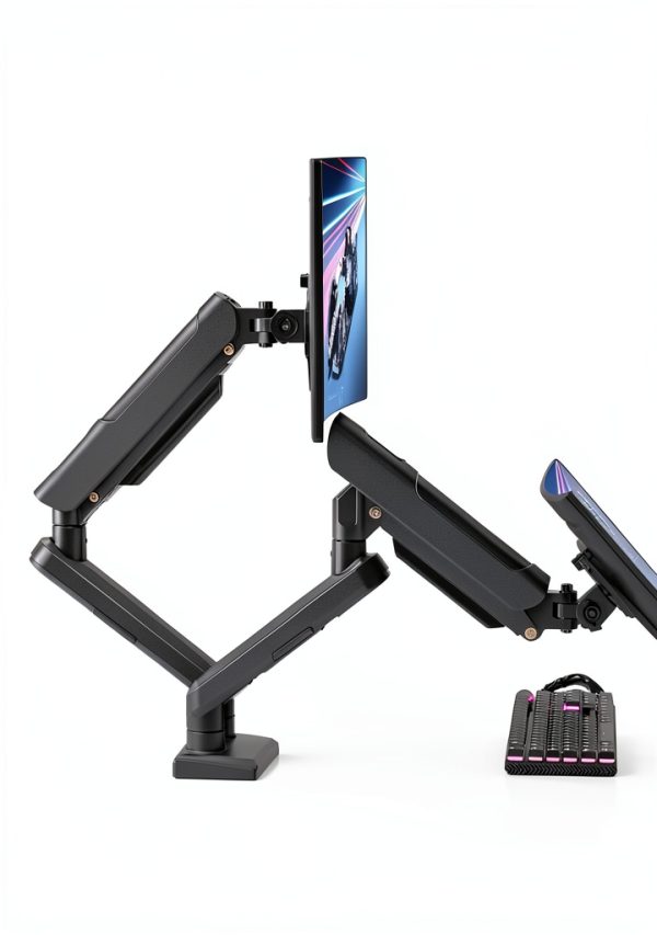 Pavo Dual Monitor Arm Aluminum 360 Rotation Desk Mount-1