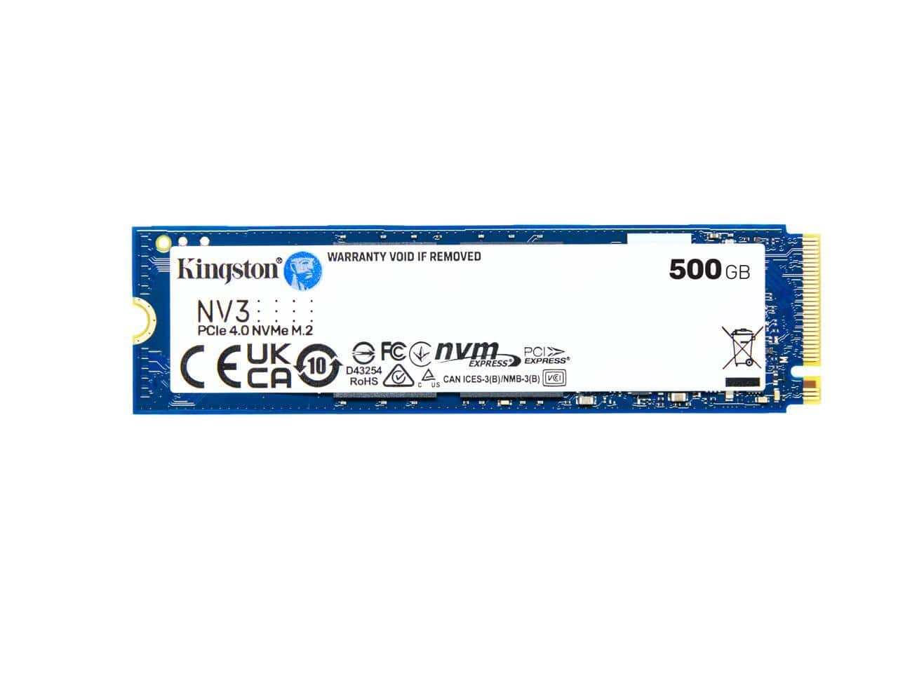 Kingston NV3 SSD installed in a desktop motherboard