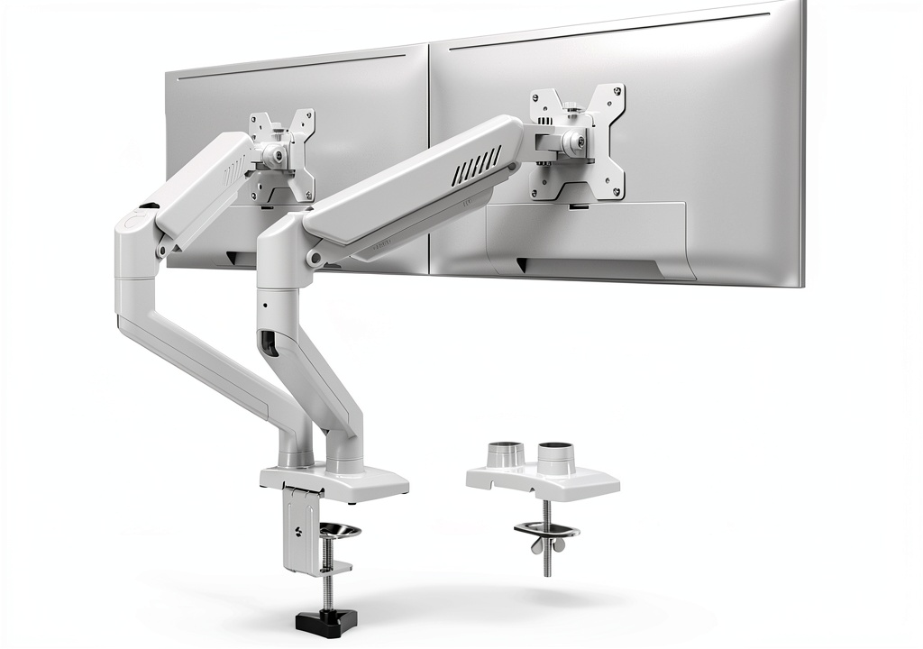 Pavo Dual Monitor Stand in a modern office setting