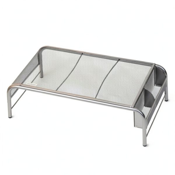 Pavo Monitor Stand Black Silver Ergonomic Desktop Organizer-4