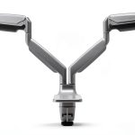Pavo Dual Monitor Desk Mount Black Silver Ergonomic-0