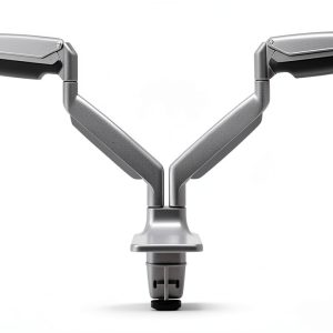 Pavo Dual Monitor Desk Mount Black Silver Ergonomic-0