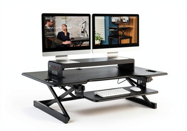 Rocelco DMS Dual Monitor Stand Steel Ergonomic Riser-10