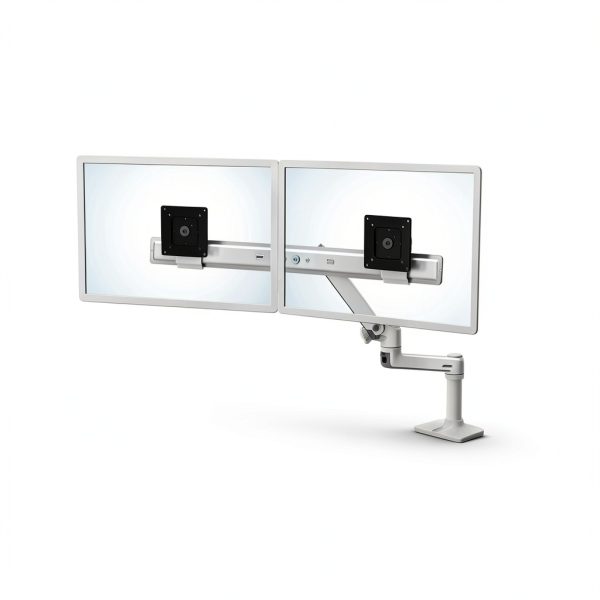 Pavo Dual Monitor Arm White Metal Desk Mount VESA-1