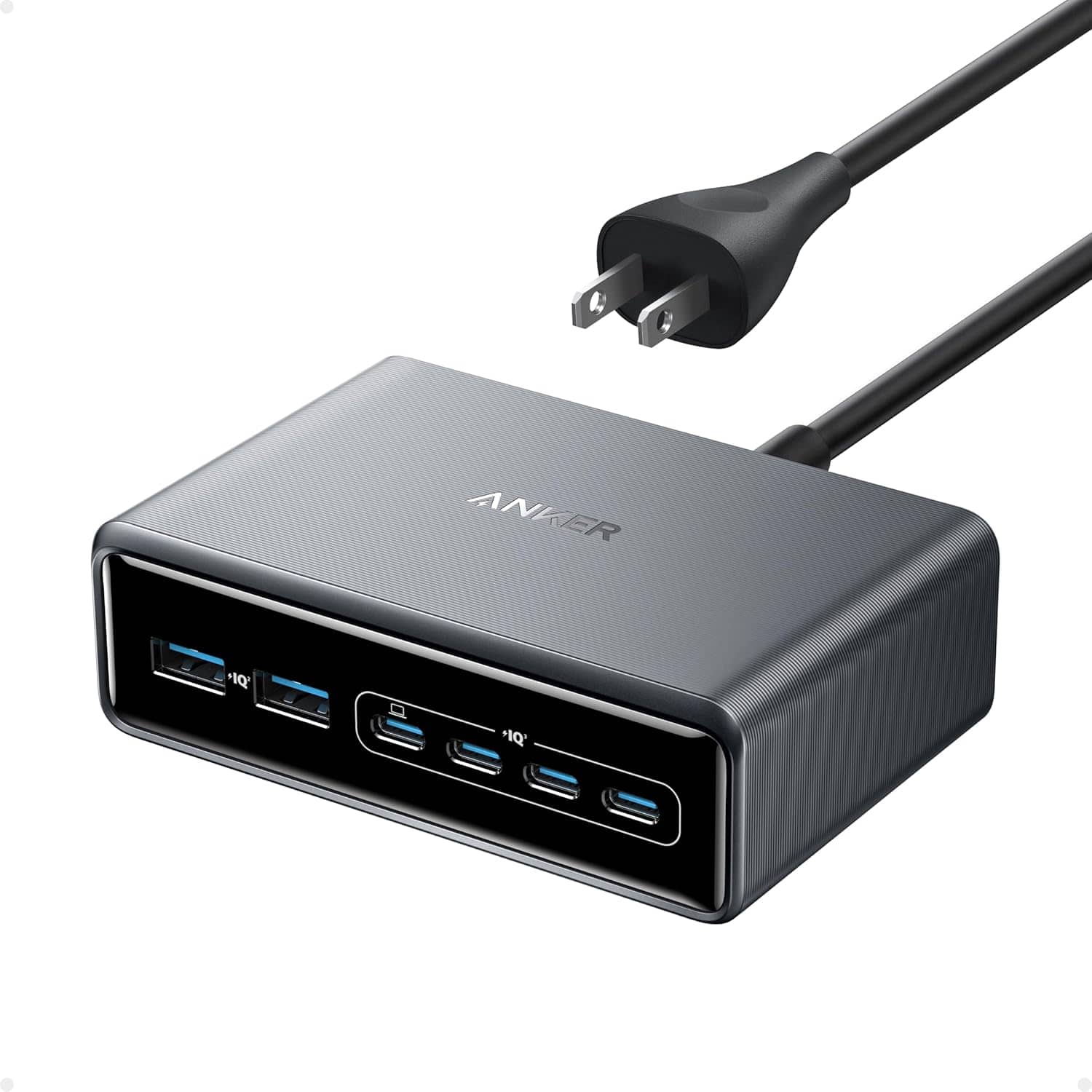 Anker Prime Charging Station on a desk with multiple devices connected