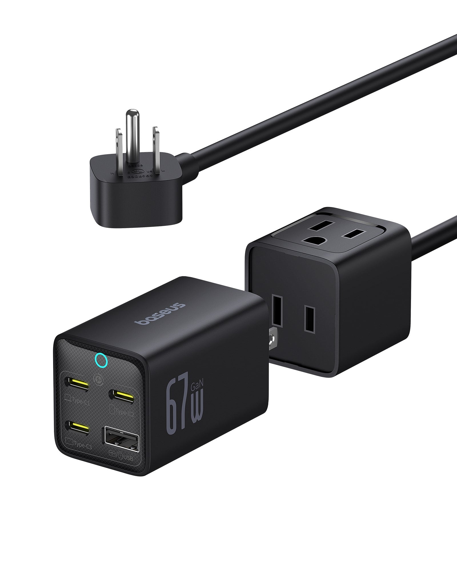 Baseus Power Station showing detachable components and connected devices