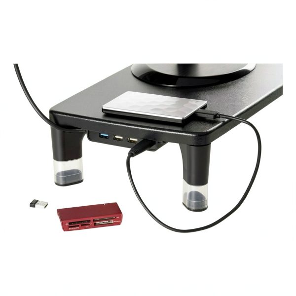 Monitor Stand with USB Hub Height Adjustable MS100B Black-3