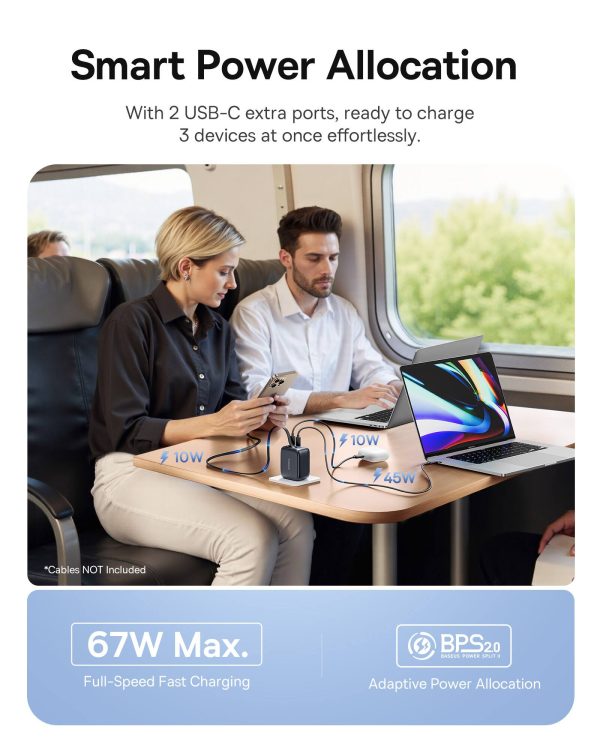 67W Dual Port Charger Retractable Cable Fast Charging-4