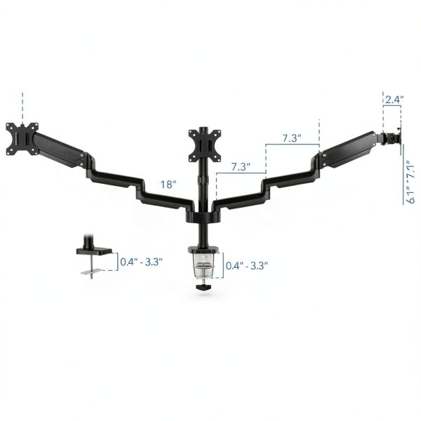 Mount-It Triple Monitor Mount Gas Spring Full Motion Desk-8