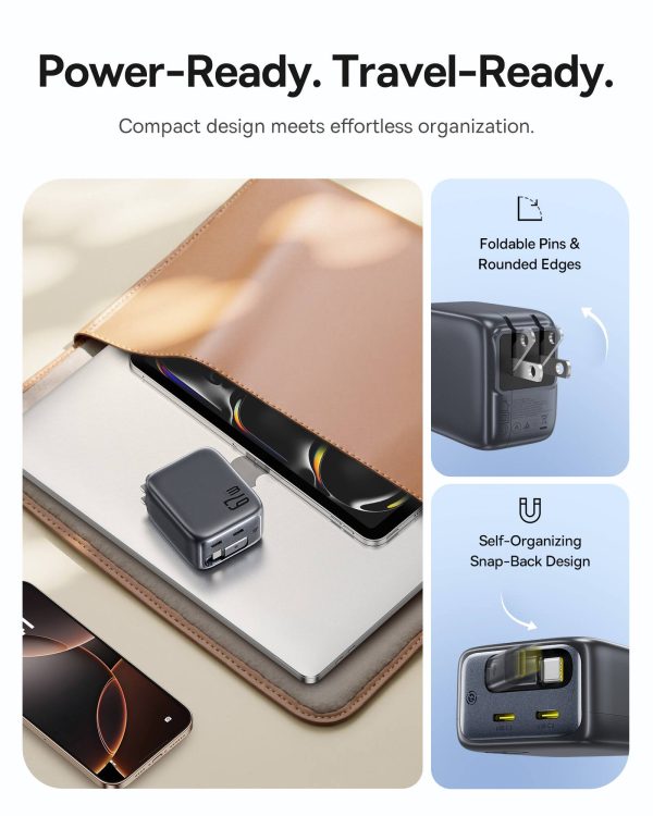 67W Dual Port Charger Retractable Cable Fast Charging-5