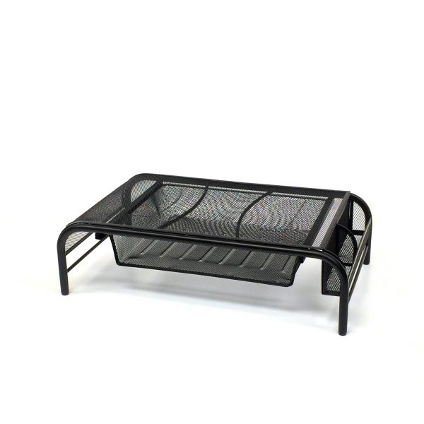 Pavo Monitor Stand Black Silver Ergonomic Metal Mesh Design-8
