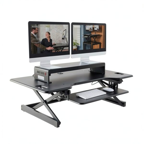 Rocelco DMS Dual Monitor Stand Steel Ergonomic Riser-6