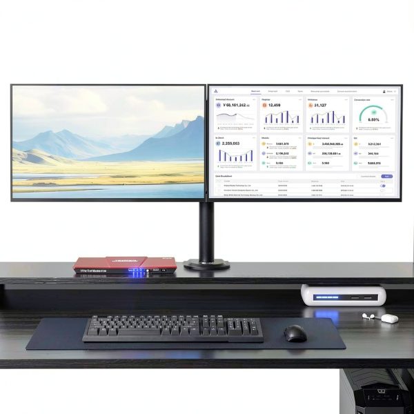 ACGAM Dual Monitor Arm Steel Mount VESA 100x75 Ergonomic-15