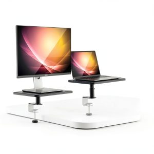 Allsop Ascend Monitor Stands Adjustable 2 Pack Black-0