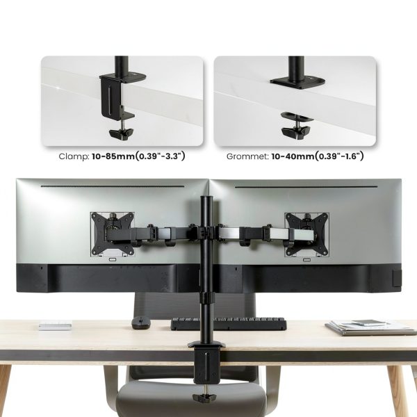 ACGAM Dual Monitor Arm Steel Mount VESA Desk Clamp-7