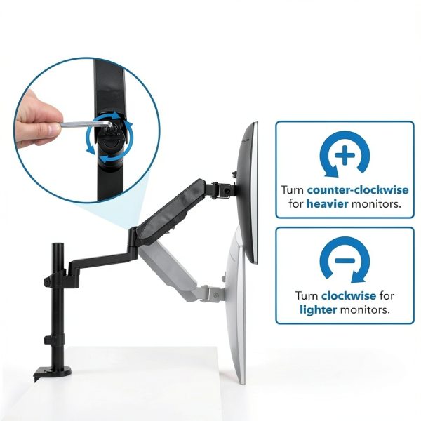 Mount-It Monitor Desk Mount Pole Adjustable Ergonomic Stand-7