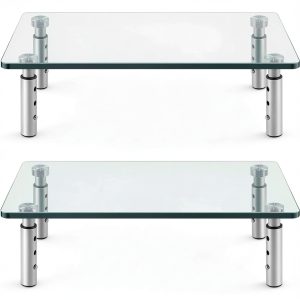 KKToner Glass Monitor Stand Height Adjustable Home Office-0