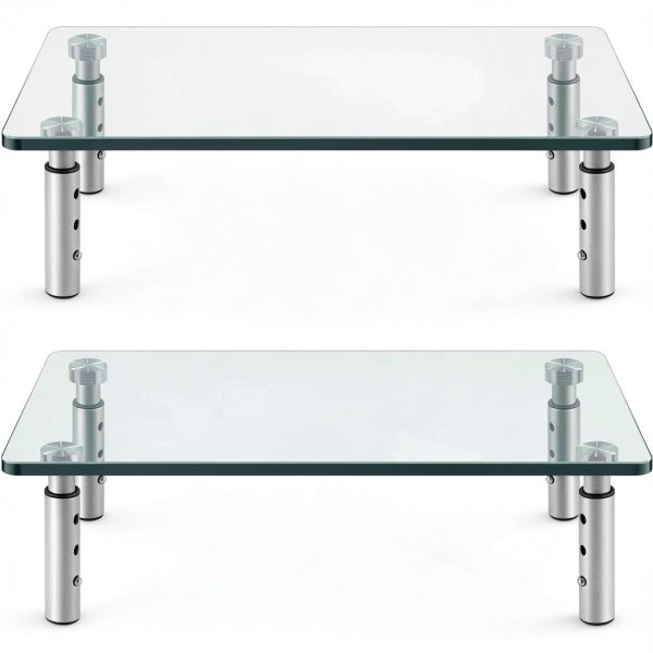 KKToner Glass Monitor Stand Height Adjustable Home Office-0