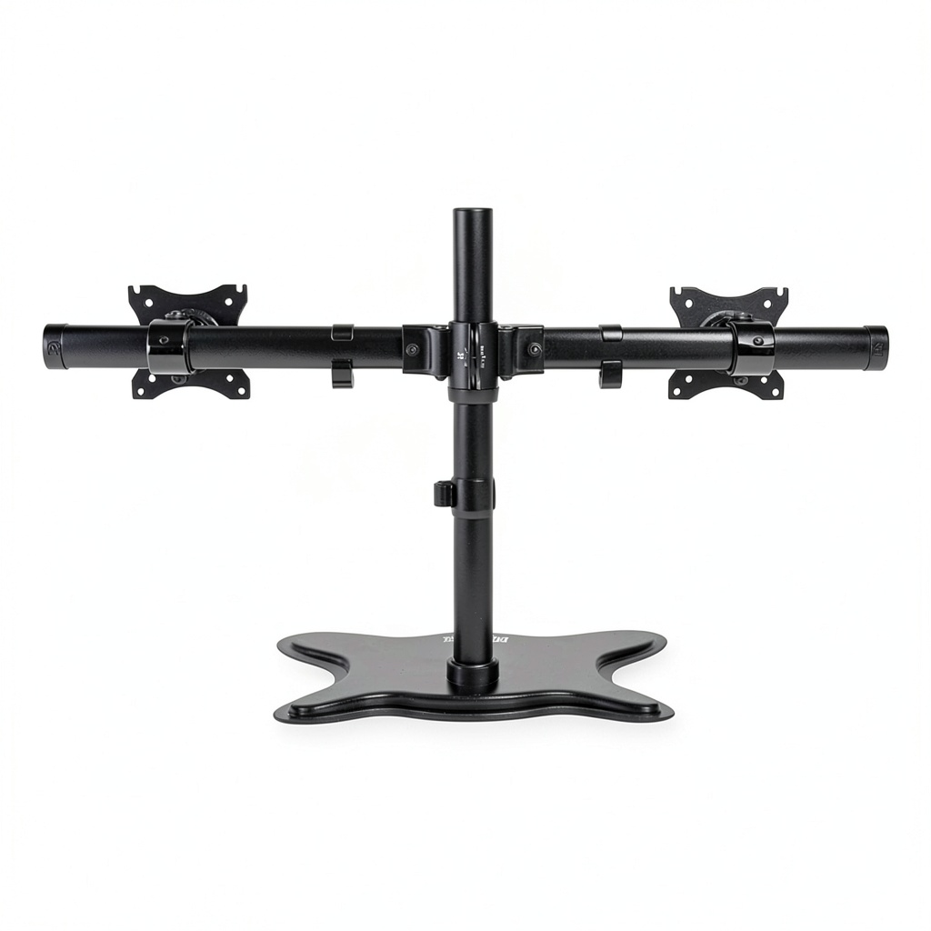 Installing Dual Monitor Stand Desk Mount Flex Arm Home Office on a wooden desk