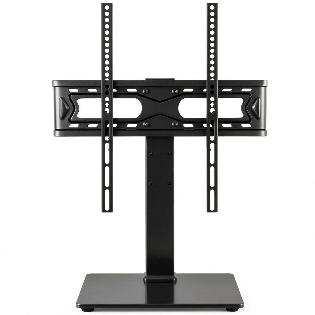 Universal TV stand with swivel and height adjustment features