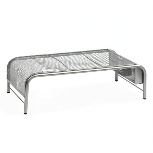 Pavo Monitor Stand Black Silver Ergonomic Desktop Organizer-6
