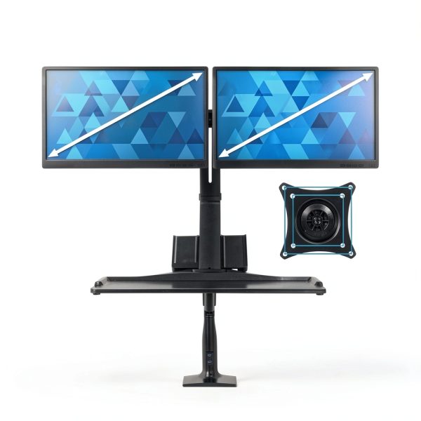 Pavo Dual Monitor Stand Gas Spring USB 3.0 Keyboard Tray-3