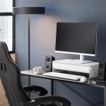 Pavo Monitor Stand Black White Gaming Controller Storage-0