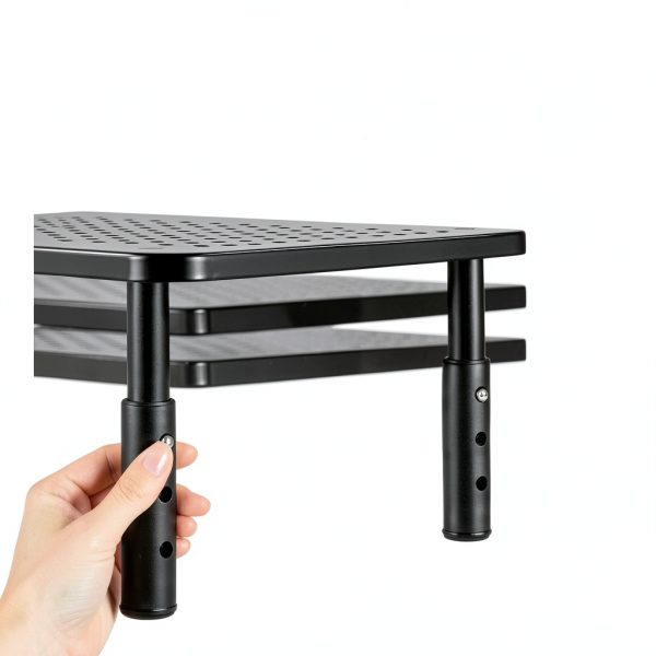 Furwoo Monitor Stand Height Adjustable Metal Platform Black-5