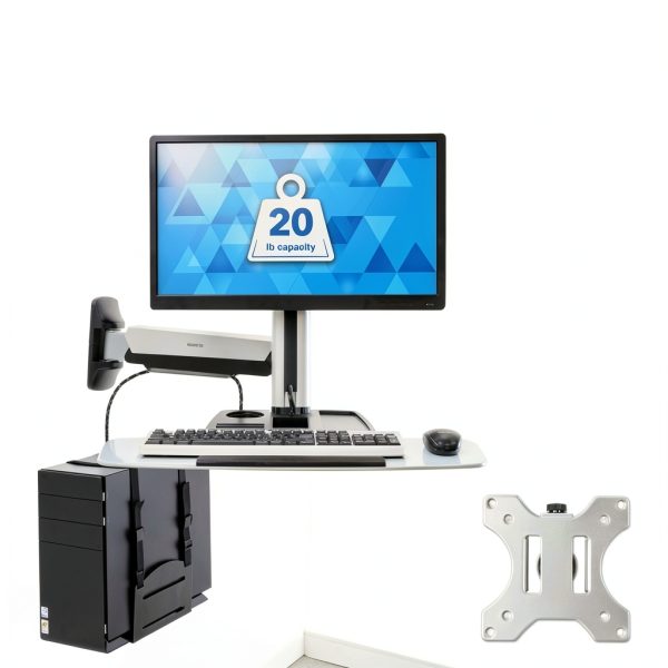 Pavo Wall Mount Sit Stand Monitor Arm Ergonomic Workstation-2