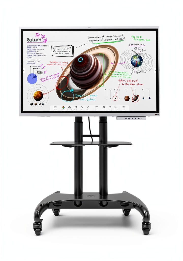 Installing Pavo Mobile TV Cart Sturdy Metal Frame with Wheels on a wooden desk