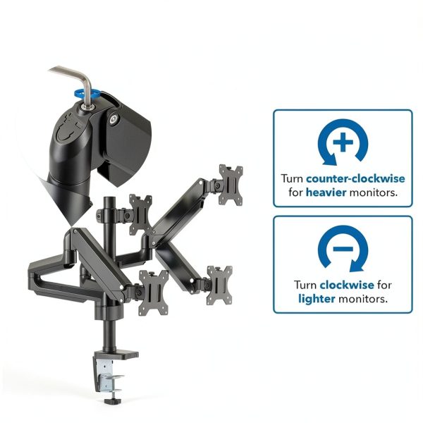 Mount-It Triple Monitor Mount Gas Spring Full Motion Desk-5