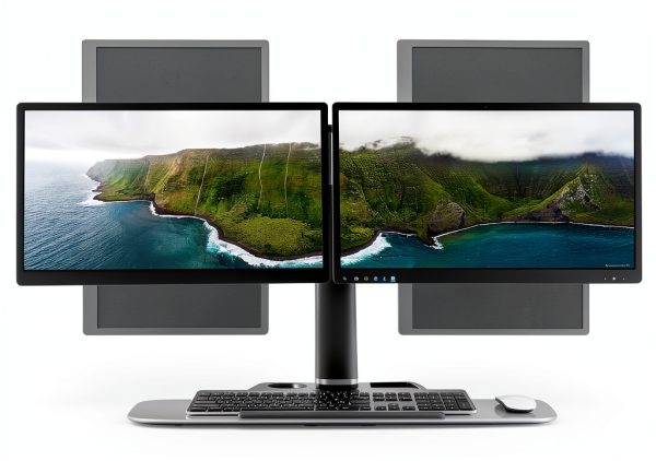 Pavo Dual Monitor Workstation Ergonomic Height Adjustable-6