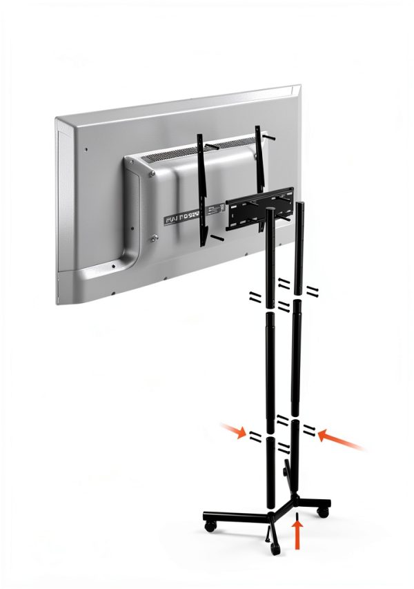 Pavo Universal Rolling TV Stand Steel Mobile Mount-5
