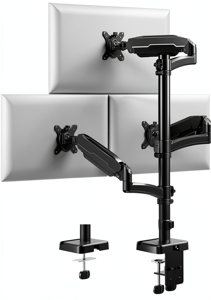 Pavo Triple Monitor Arm installed on a modern desk