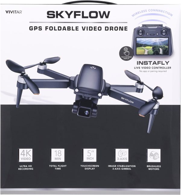 Vivitar SkyFlow Drone 4K Camera Gimbal Stabilizer 18min-14