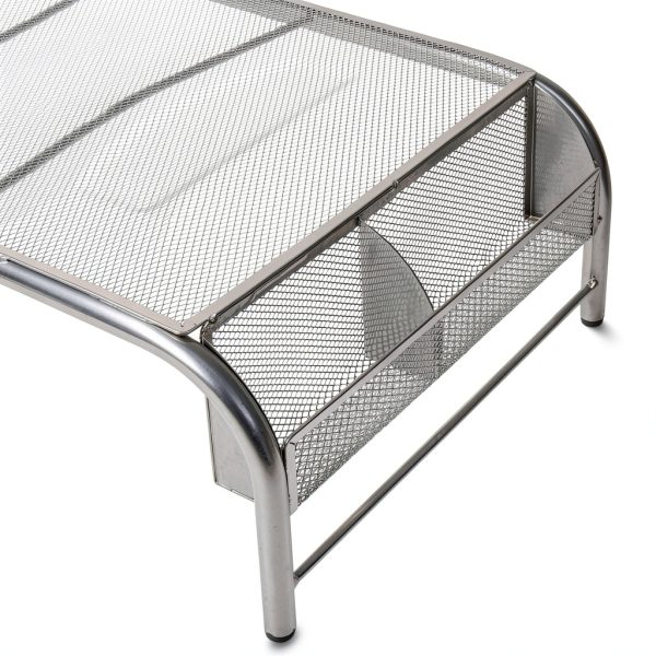 Pavo Monitor Stand Black Silver Ergonomic Desktop Organizer-7